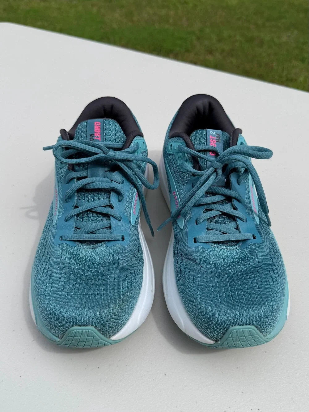 Brooks Ghost Max 2 Women’s Running Shoes Mesh Low Top Lace-Up Storm Blue/Pink